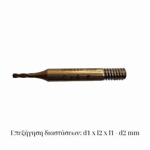 HANITA HSS 4-Flute End Mill with Thread on the Shank